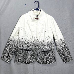 Merona Blazer Jacket Womens Size 1 White Career Workwear Single Button Stretch